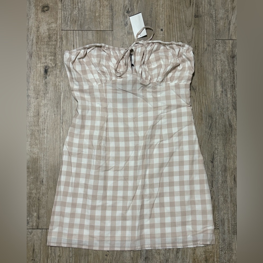 Le Lis Women's Checkered Strapless Mini Dress, Size Small